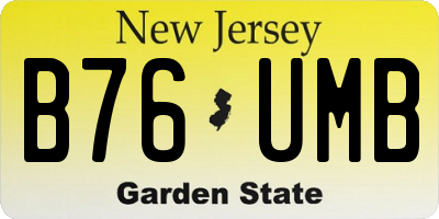 NJ license plate B76UMB