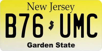 NJ license plate B76UMC