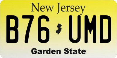 NJ license plate B76UMD