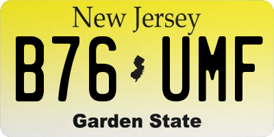 NJ license plate B76UMF