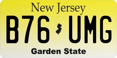 NJ license plate B76UMG