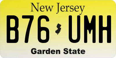NJ license plate B76UMH