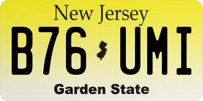 NJ license plate B76UMI