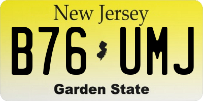 NJ license plate B76UMJ