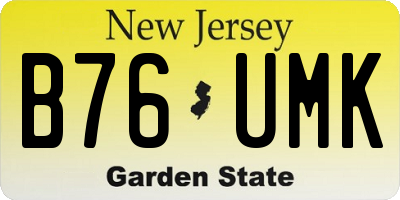 NJ license plate B76UMK