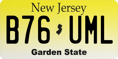 NJ license plate B76UML
