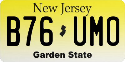 NJ license plate B76UMO