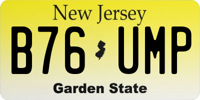 NJ license plate B76UMP