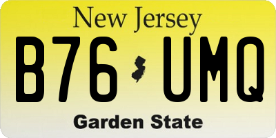 NJ license plate B76UMQ