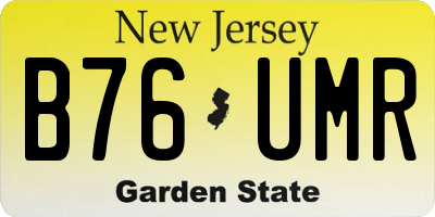 NJ license plate B76UMR