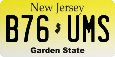NJ license plate B76UMS