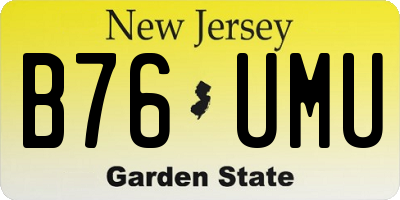 NJ license plate B76UMU