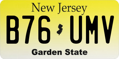 NJ license plate B76UMV