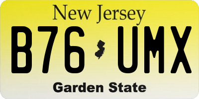 NJ license plate B76UMX