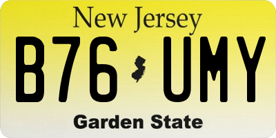 NJ license plate B76UMY