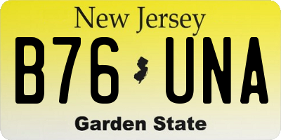 NJ license plate B76UNA