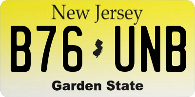 NJ license plate B76UNB