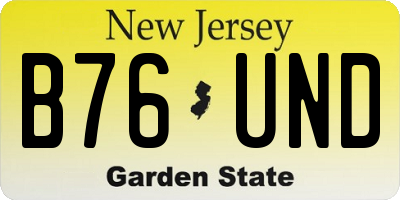NJ license plate B76UND
