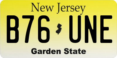 NJ license plate B76UNE