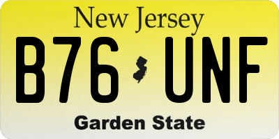 NJ license plate B76UNF