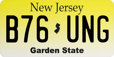 NJ license plate B76UNG
