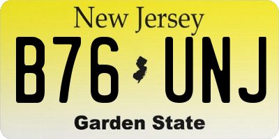 NJ license plate B76UNJ