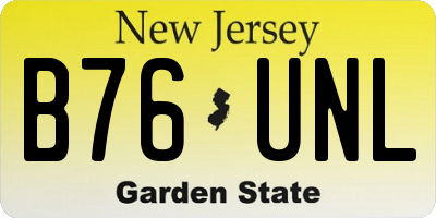 NJ license plate B76UNL