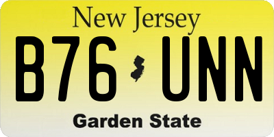 NJ license plate B76UNN