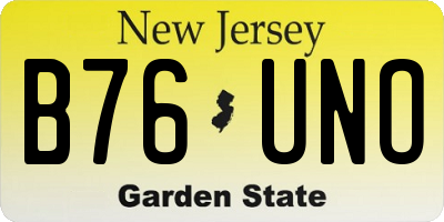 NJ license plate B76UNO