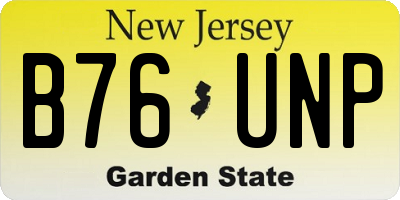 NJ license plate B76UNP
