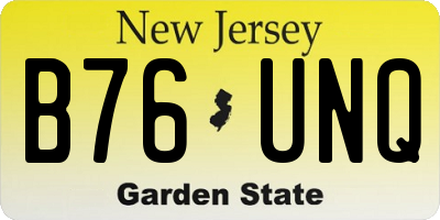 NJ license plate B76UNQ