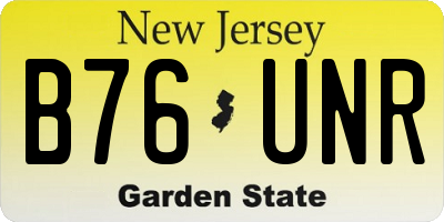 NJ license plate B76UNR