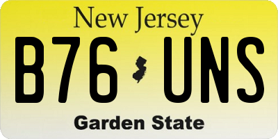 NJ license plate B76UNS