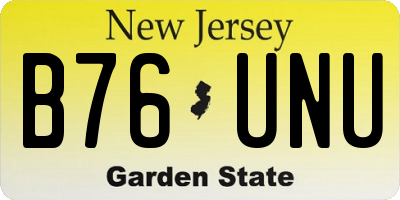 NJ license plate B76UNU
