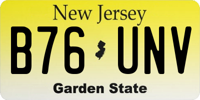 NJ license plate B76UNV