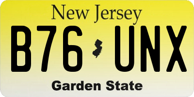NJ license plate B76UNX