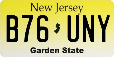 NJ license plate B76UNY