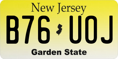 NJ license plate B76UOJ