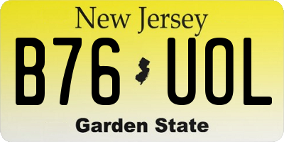 NJ license plate B76UOL