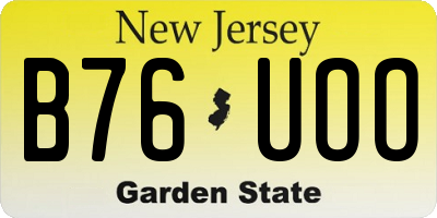 NJ license plate B76UOO