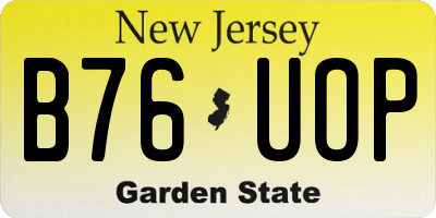 NJ license plate B76UOP