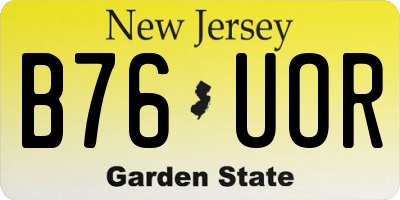 NJ license plate B76UOR