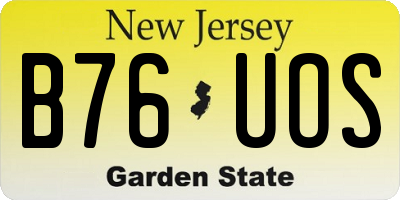 NJ license plate B76UOS