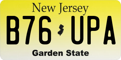 NJ license plate B76UPA