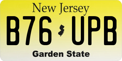NJ license plate B76UPB