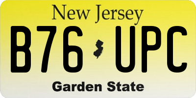 NJ license plate B76UPC