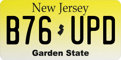 NJ license plate B76UPD