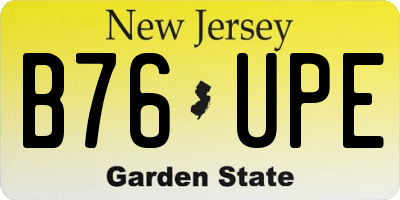 NJ license plate B76UPE