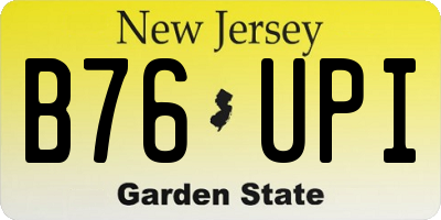 NJ license plate B76UPI