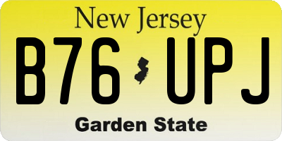 NJ license plate B76UPJ